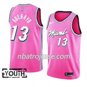 Barn Miami Heat Tröja Bam Adebayo 13 2018-19 Nike Rosa Swingman
